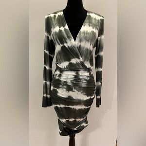 Young Fabulous & Broke Tie Dye Dress, size S, long sleeve shirred bodycon​